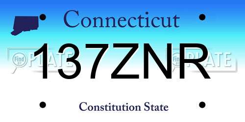 137ZNR Connecticut License Plate