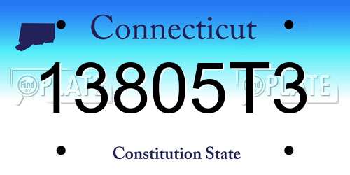 13805T3 Connecticut License Plate