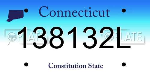 138132L Connecticut License Plate