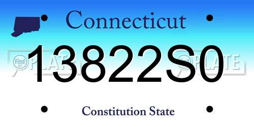 13822S0 Connecticut License Plate