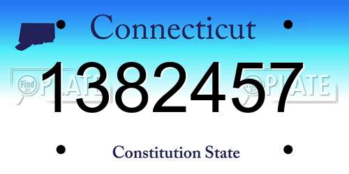 1382457 Connecticut License Plate