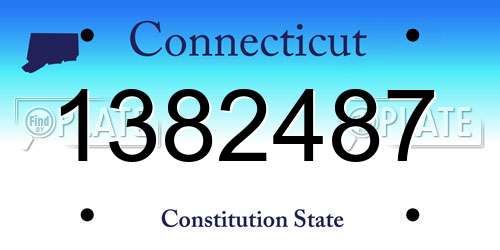 1382487 Connecticut License Plate