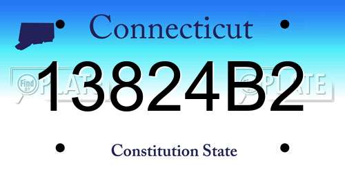 13824B2 Connecticut License Plate