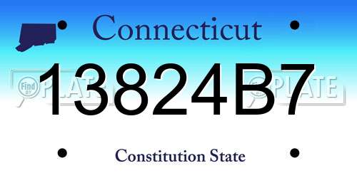 13824B7 Connecticut License Plate
