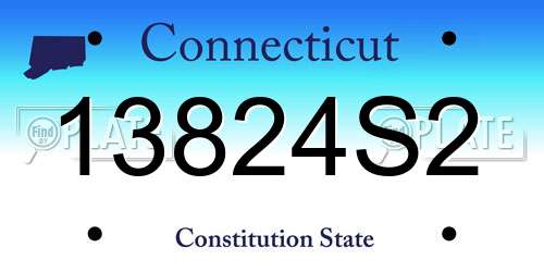 13824S2 Connecticut License Plate