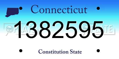 1382595 Connecticut License Plate