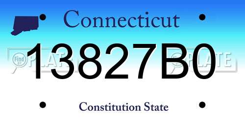 13827B0 Connecticut License Plate