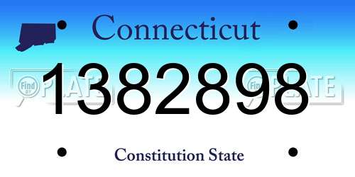 1382898 Connecticut License Plate
