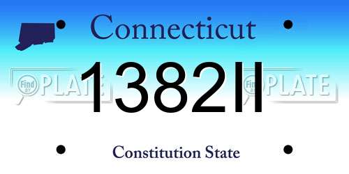 1382II Connecticut License Plate
