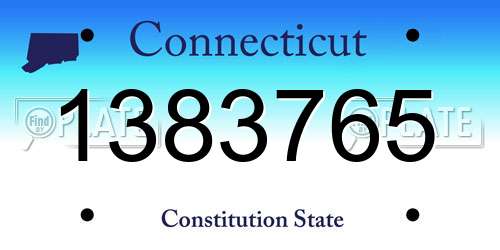1383765 Connecticut License Plate
