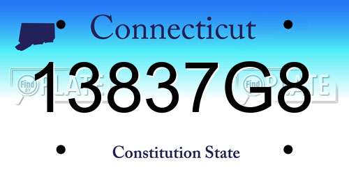 13837G8 Connecticut License Plate