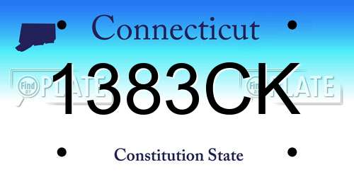 1383CK Connecticut License Plate