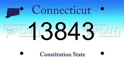 13843 Connecticut License Plate