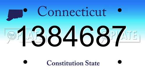 1384687 Connecticut License Plate