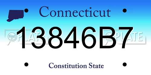13846B7 Connecticut License Plate
