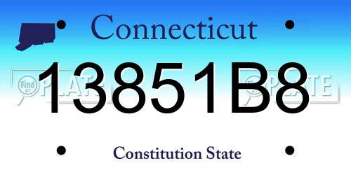 13851B8 Connecticut License Plate