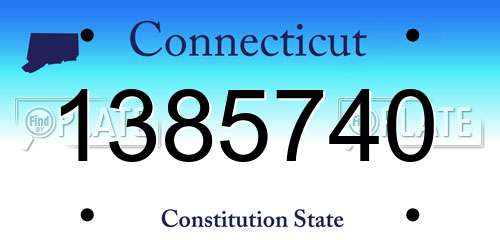 1385740 Connecticut License Plate