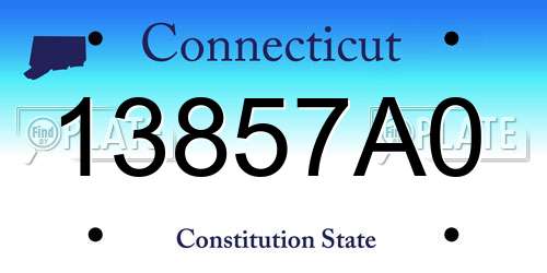 13857A0 Connecticut License Plate