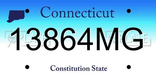 13864MG Connecticut License Plate