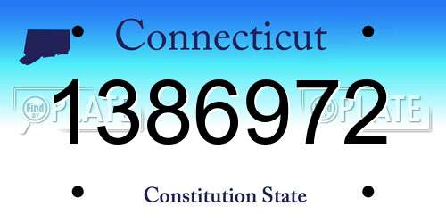 1386972 Connecticut License Plate