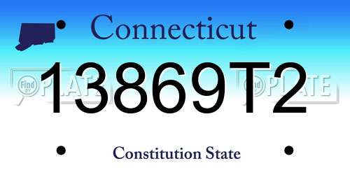 13869T2 Connecticut License Plate