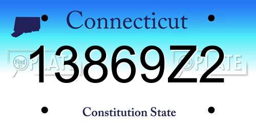 13869Z2 Connecticut License Plate