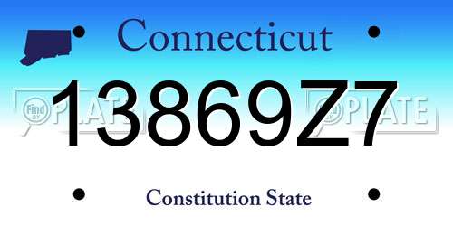 13869Z7 Connecticut License Plate