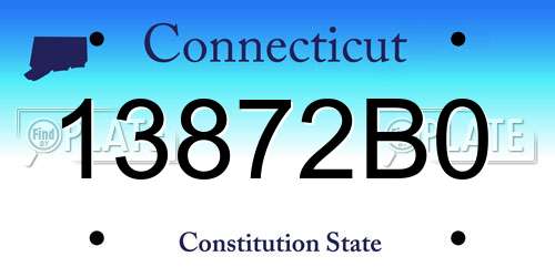 13872B0 Connecticut License Plate