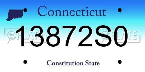 13872S0 Connecticut License Plate