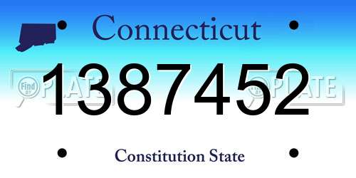 1387452 Connecticut License Plate