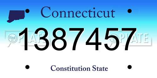 1387457 Connecticut License Plate
