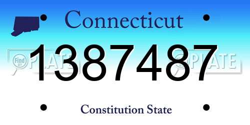 1387487 Connecticut License Plate