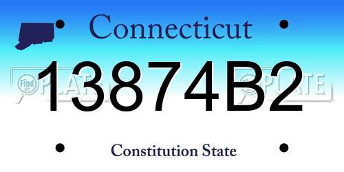 13874B2 Connecticut License Plate