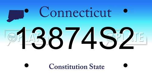 13874S2 Connecticut License Plate