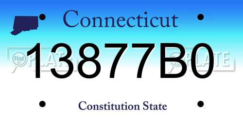 13877B0 Connecticut License Plate
