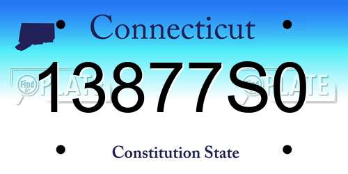 13877S0 Connecticut License Plate