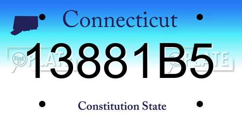 13881B5 Connecticut License Plate