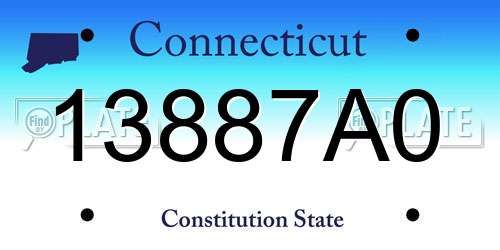13887A0 Connecticut License Plate