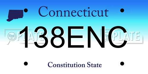 138ENC Connecticut License Plate