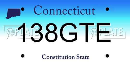 138GTE Connecticut License Plate