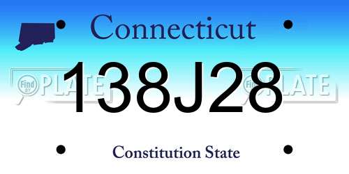 138J28 Connecticut License Plate