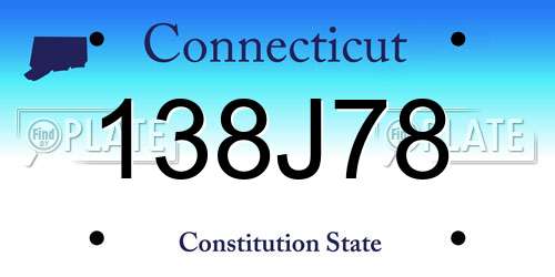 138J78 Connecticut License Plate