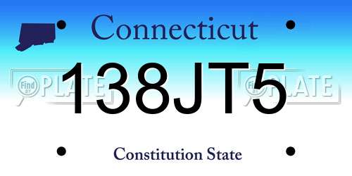 138JT5 Connecticut License Plate