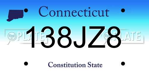 138JZ8 Connecticut License Plate