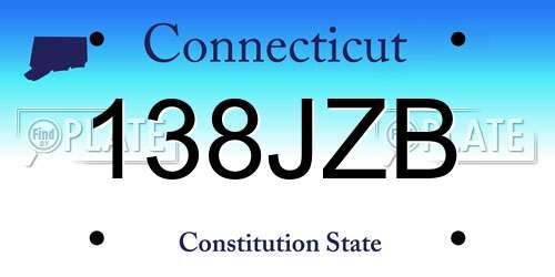 138JZB Connecticut License Plate