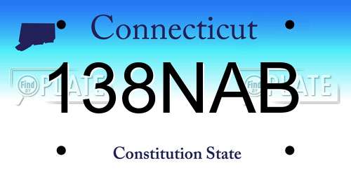 138NAB Connecticut License Plate