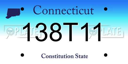 138T11 Connecticut License Plate