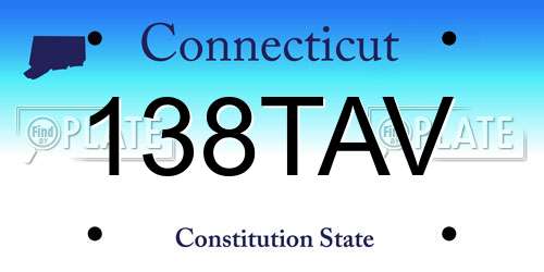 138TAV Connecticut License Plate