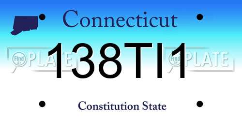 138TI1 Connecticut License Plate