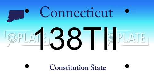 138TII Connecticut License Plate